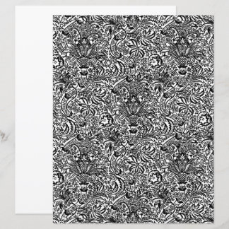 Papier William Morris Indien, noir et blanc
