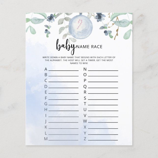 Papier Winter Baby jeu de course de nom (Devant)