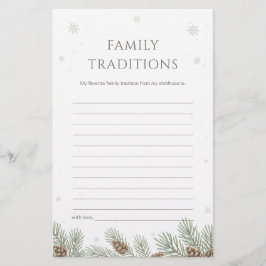 Papier Winter Baby Shower Family Traditions Game