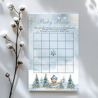Papier Winter Bear Wonderland Boy Baby shower Bingo Jeu