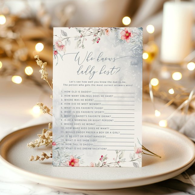 Papier Winter blue Qui connaît papa meilleur jeu de baby  (Créateur téléchargé)