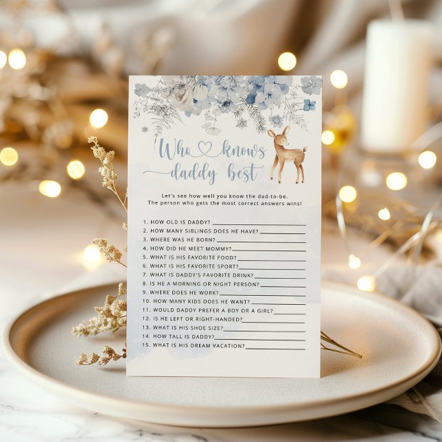 Papier Winter cerf blue Qui connaît papa meilleur jeu (Créateur téléchargé)