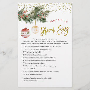 Papier Winter Deck the Halls Fête des mariées What Groom 