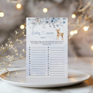 Papier Winter Deer bleu nom de race baby shower jeu