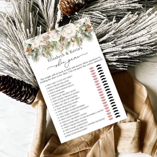 Papier Winter Floral et Pine Fête des mariées jeu de chau (Créateur téléchargé)