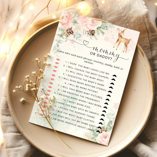 Papier Winter Oh Deer Mommy ou papa jeu de baby shower (Créateur téléchargé)