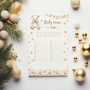 Papier Winter Teddy Bear baby nom course jeu de baby show