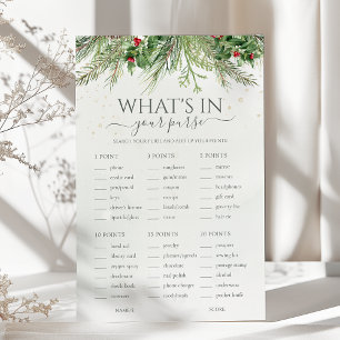 Papier Winter What's In Your Purse Fête des mariées Jeu