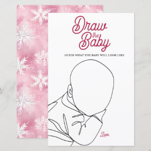 Papier Winter Wonderland Baby shower rose jeu Draw Baby