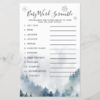 Winter Wonderland Blue Baby Word Scramble Jeu