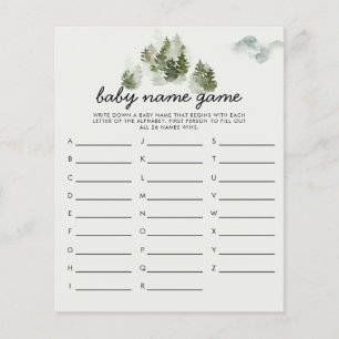 Papier Winter Woodland Baby Name Shower Game
