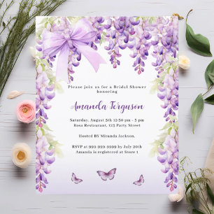 Papier Wisteria arc violet invitation à la douche nuptial