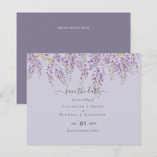 Papier Wisteria Dates d'économie Dusty Purple BUDGET Mari (Devant / Derrière)