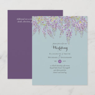 Papier Wisteria Floral Garden Lavender Mariage Sage