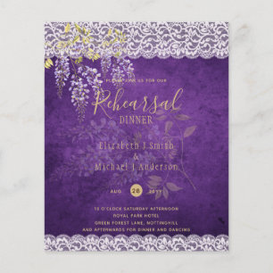 Papier Wisteria Floral Lace REHEARSAL DÎNER INVITATION