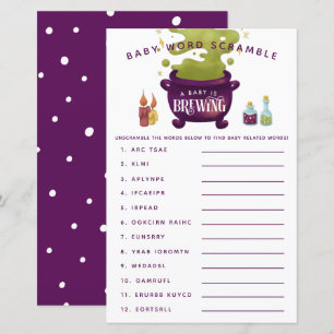 Papier Witch Halloween Thème Baby Word Scramble Jeu