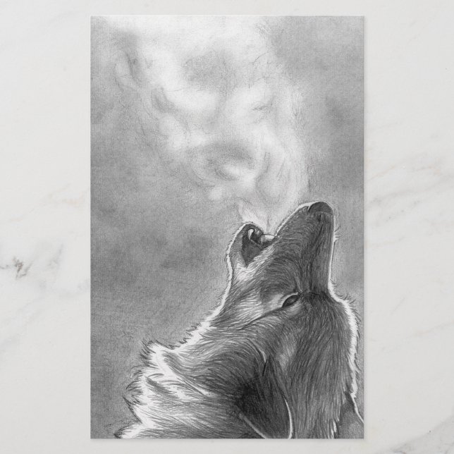 Papier Wolf Howling (Devant)
