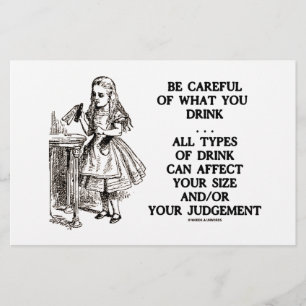 Papier Wonderland Soyez Prudent Ce Que Vous Buvez (Alice)
