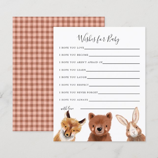 Papier Woodland Animals Wives for Baby Card (Devant / Derrière)