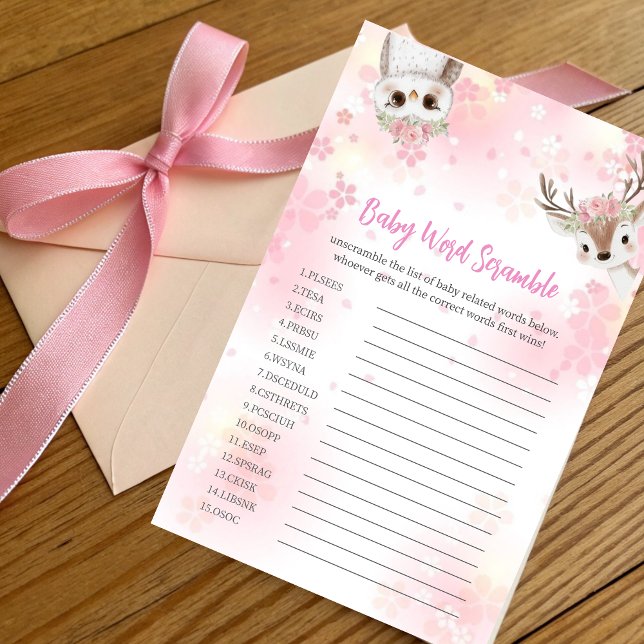 Papier Woodland Baby Girl Word Scramble Game (Créateur téléchargé)