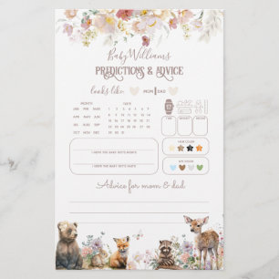 Papier Woodland Bloom rose Floral Girl Baby shower jeu