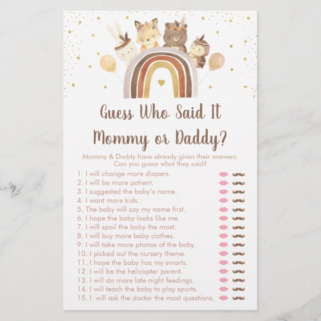 Papier Woodland Boho Rainbow Devine Qui A Dit Que C'Était (Devant)