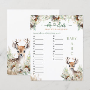 Papier Woodland Deer Baby shower Jeu de garçon