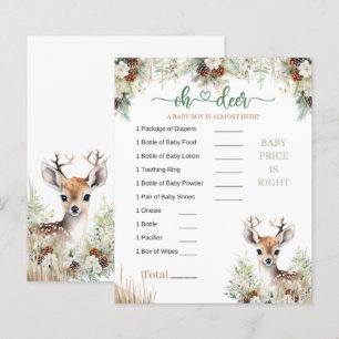 Papier Woodland Deer Baby shower Jeu de garçon