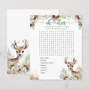 Papier Woodland Deer Baby shower Jeu de garçon