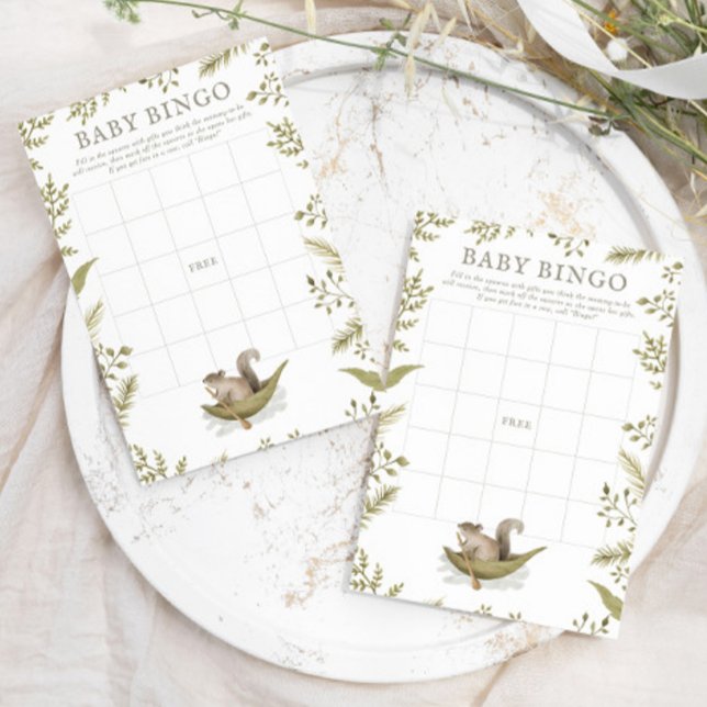 Papier Woodland Forest Baby shower Baby Bingo Jeu (Créateur téléchargé)