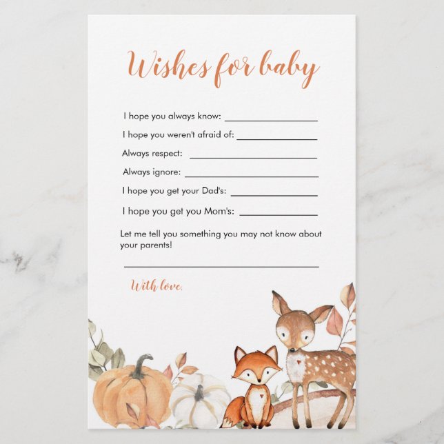 Papier Woodland Oh Boy Citrouille Shower Wings for Baby (Devant)