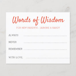 Papier Words of Wisdom Fiesta Nouveau Baby shower Parents
