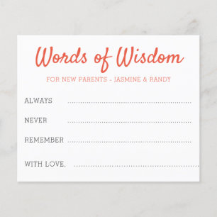 Papier Words of Wisdom Fiesta Nouveau Baby shower Parents