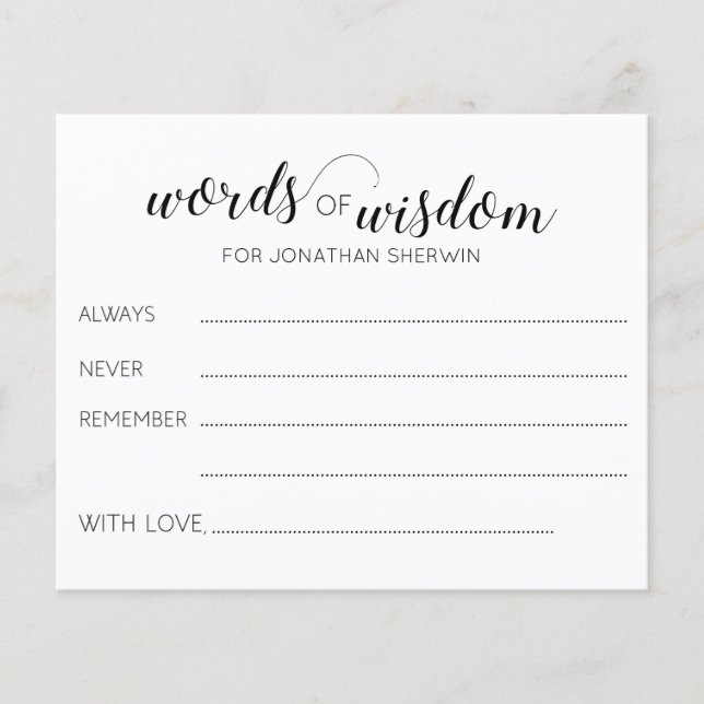 Papier Words of Wisdom Graduation Conseils (Devant)