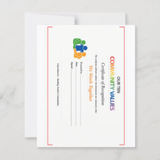 Papier Work Together Value Certificate 4.5x5.6 Sheet 