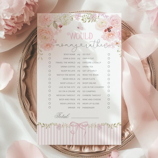 Papier Would Mommy Rather Love Bug Baby Shower Game (Créateur téléchargé)