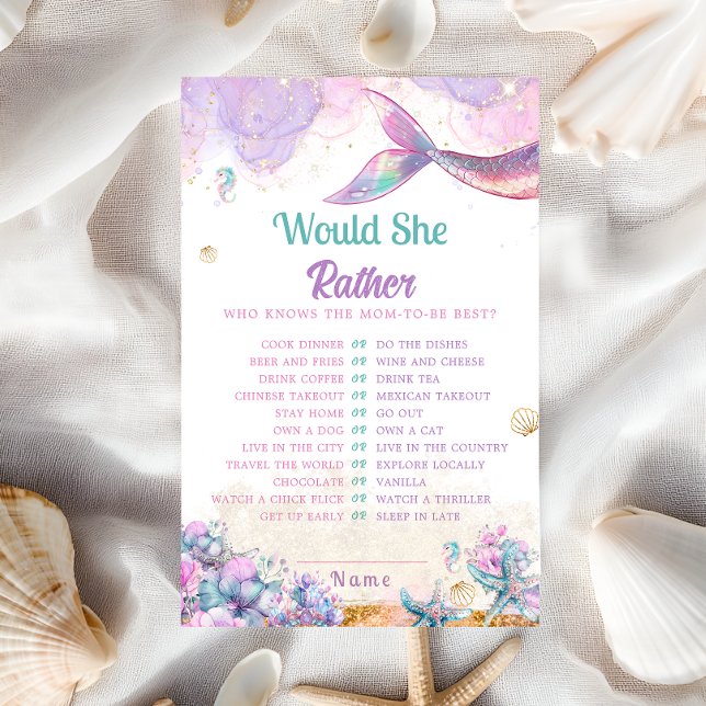 Papier Would She Rather Mermaid Shower Game (Créateur téléchargé)