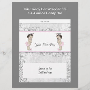 Papier Wrapper bar Baby shower Princess Twin