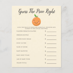 Papier Yellow Little Cutie Baby shower Devinez Le Prix