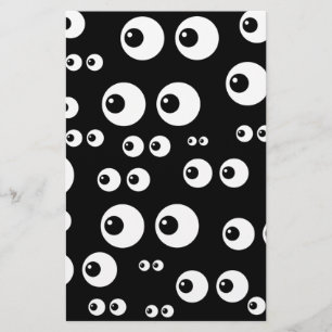 Papier yeux blancs noirs