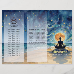 Papier Yoga Méditation Ciel Nocturne Étoilé Lune Tri-Fold