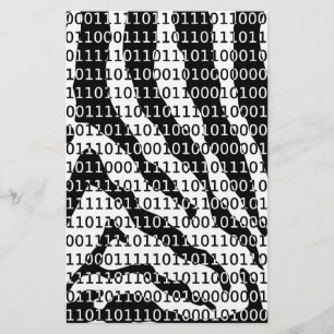 Papier Zèbre noir et blanc Code binaire