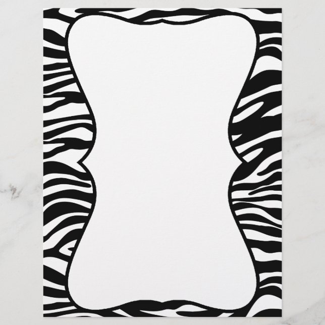 Papier Zèbre noir et blanc Imprimer en-tête Customisé (Devant)