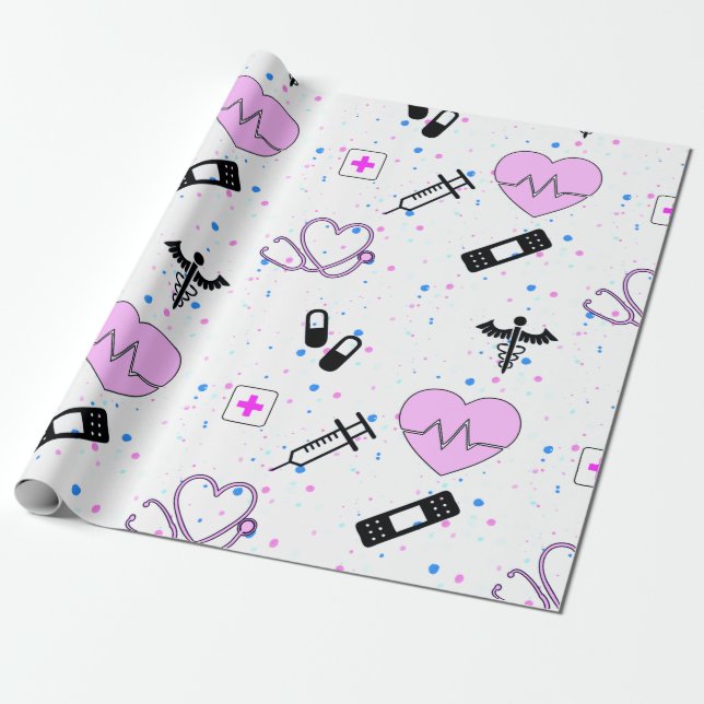 Papier zum Abpacken von Krankenpflegern Geschenkpapier (Ungerollt)