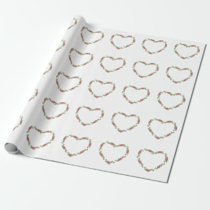 Papier zum Entfernen von Herz und Blume (rot) Geschenkpapier