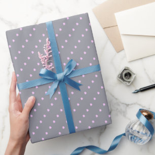 Papier zum Umpacken von grauen und rosa Polka-Punk Geschenkpapier