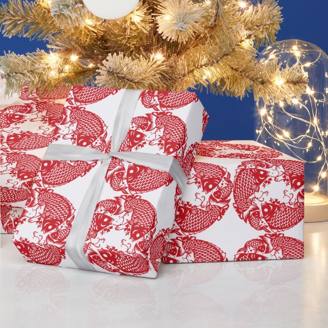 Papier zum Umschlag von Rotem Pfeiler Koi Carp Fis Geschenkpapier (Feiertage)