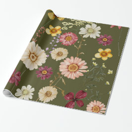 Papier zur Umhüllung von rustikalen Wildblumen im Geschenkpapier