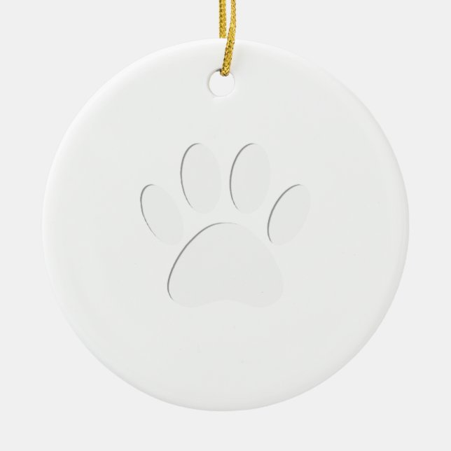 Papierausschnitt Dog-Druck Keramikornament (Vorne)