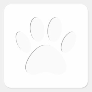 Papierausschnitt Dog-Druck Quadratischer Aufkleber